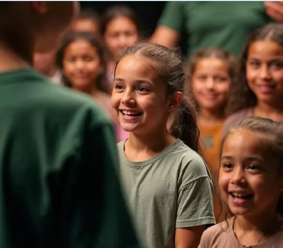 crianças felizes e sorrindo, meninas em pé