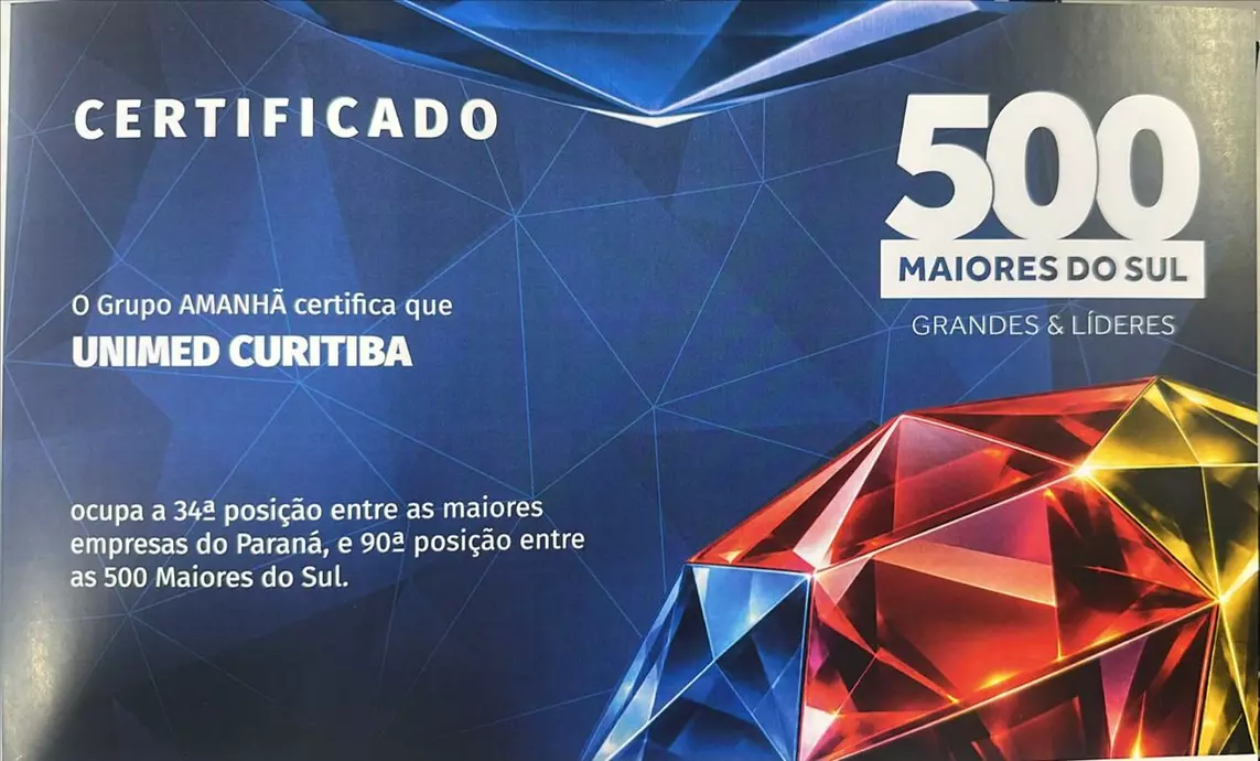 certificado 500 melhires empresas do SUl do PARANÁ